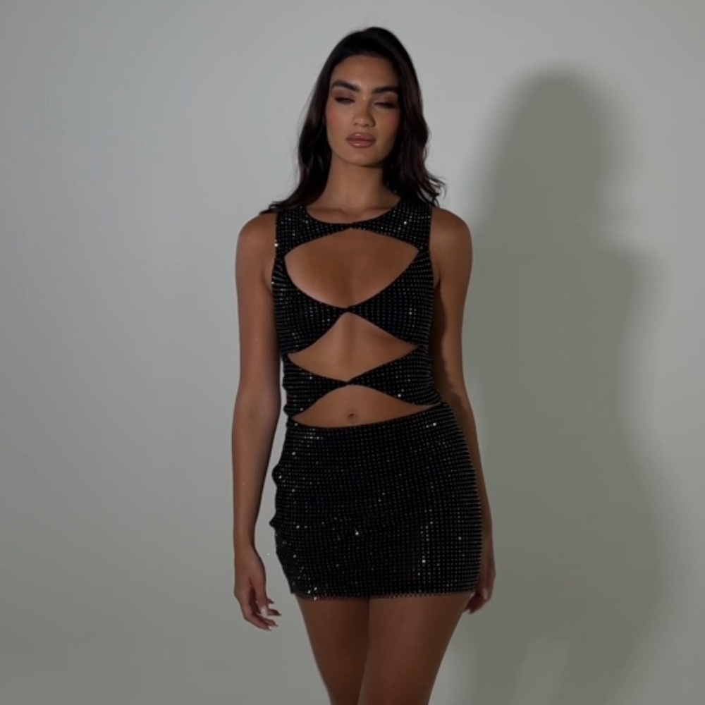 BRONZE ROMI DIAMANTÉ SKIRT SLA THE LABEL